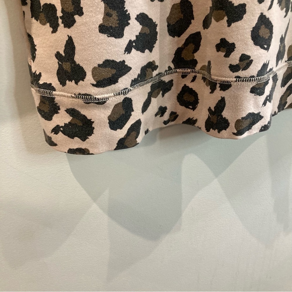 BRUNETTE THE LABEL  Sz S/M “Blonde” Leopard Print Oversized Sweatshirt Top - Picture 7 of 10